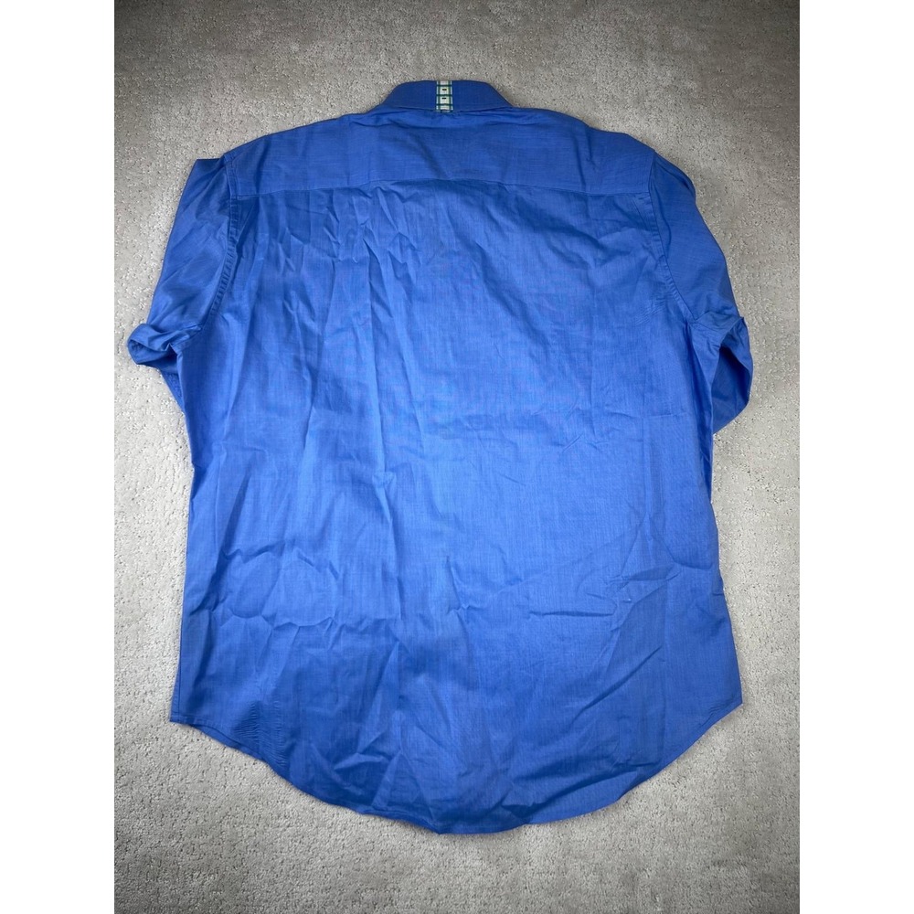 Robert Graham Shirt Mens XL Blue Flip Cuff Contrast Long Sleeve Button Up Cotton - Picture 12 of 16